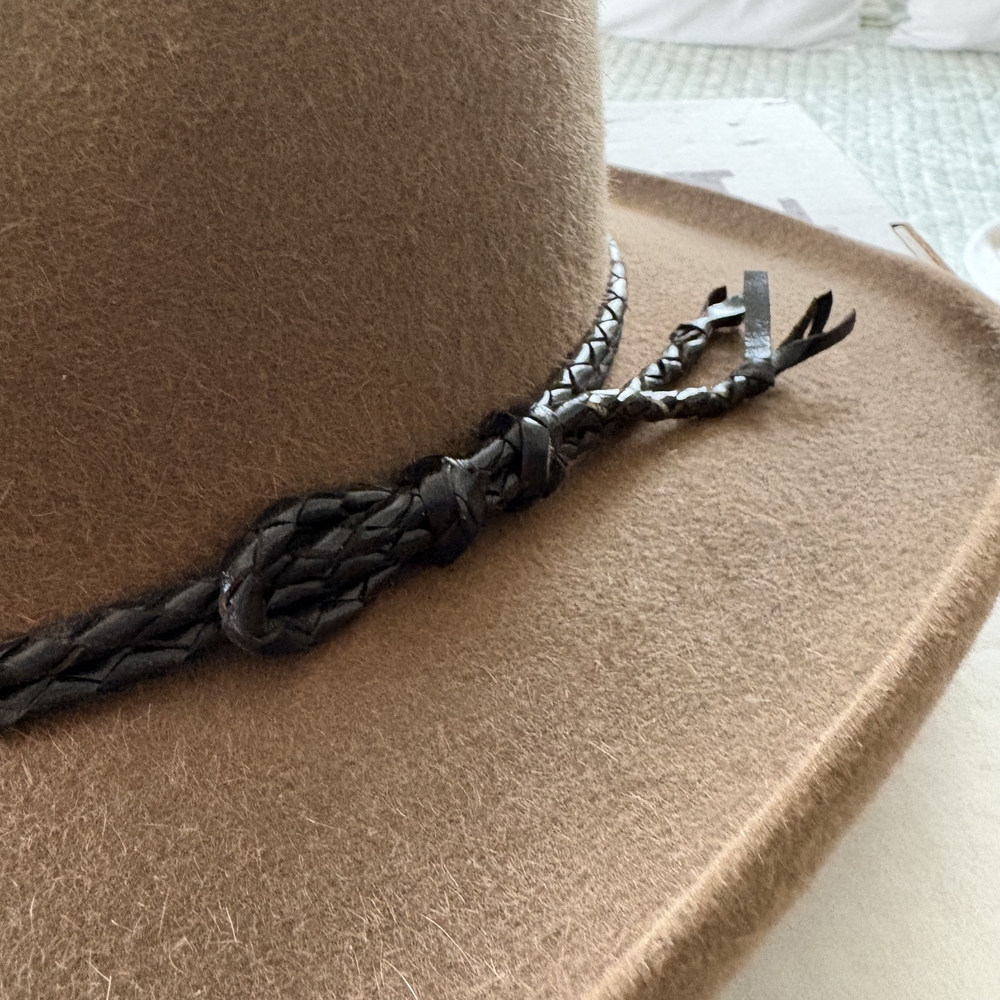 O'Farrell Brown Cowboy Hat with Black Braided Band, Size Small, 6.5-7 - Picture 6 of 13